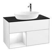 V&B Waschtischunterschrank Finion 100, Pl b m, Rg glo wh. Lac, glo wh. Lac