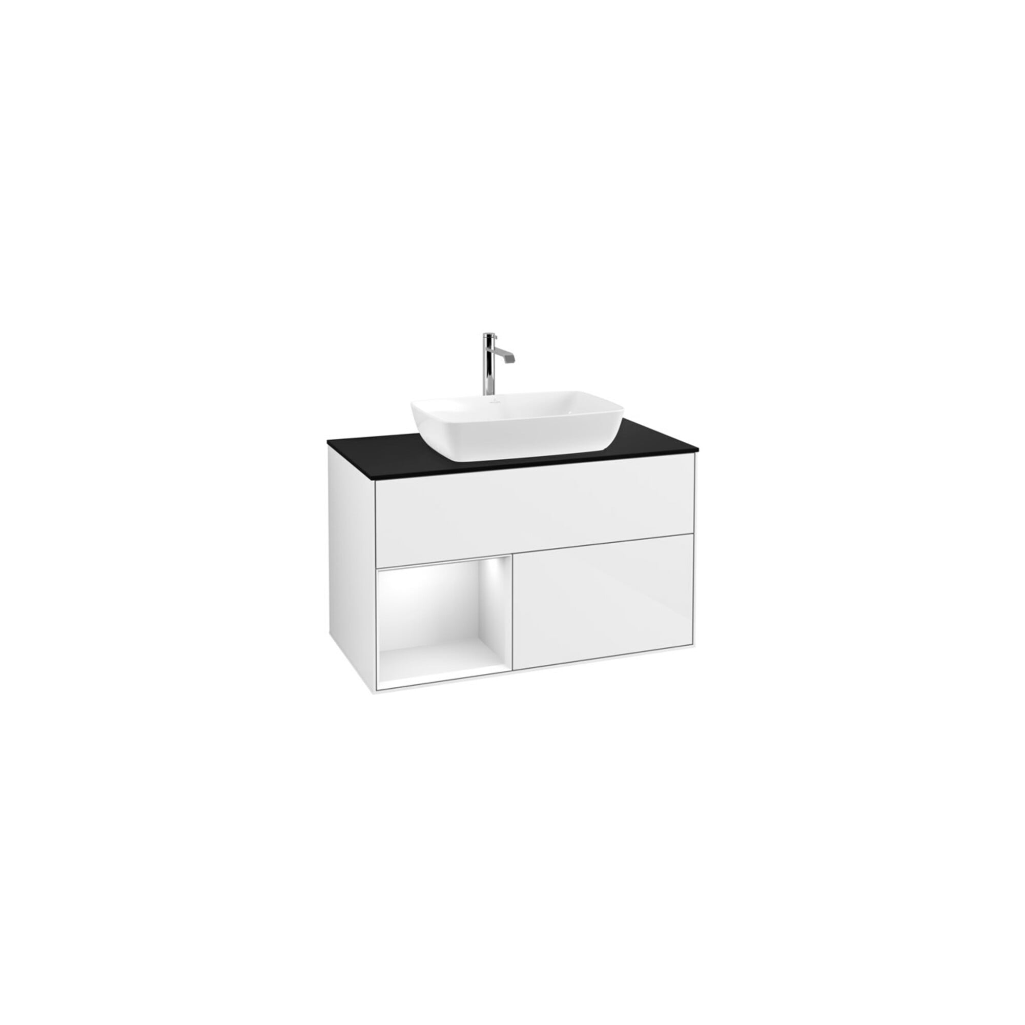 V&B Waschtischunterschrank Finion 100, Pl b m, Rg glo wh. Lac, glo wh. Lac ; Villeroy & Boch