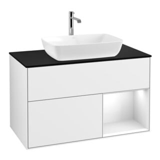 V&B Waschtischunterschrank Finion 100, Pl b m, Rg glo wh. Lac, glo wh. Lac