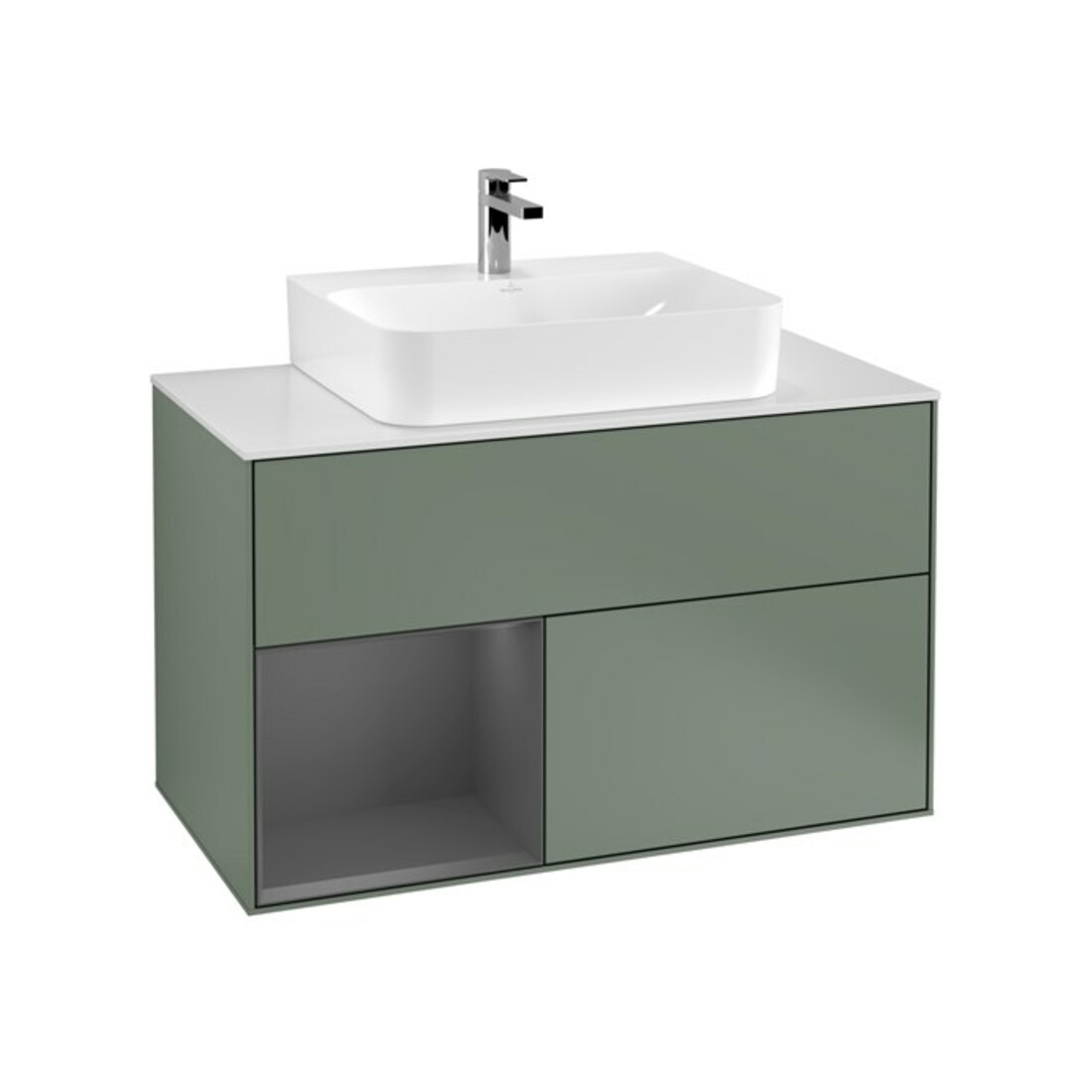 V&B Waschtischunterschrank Finion 100, Pl b m, Rg l Anthrac. m, Oli. m Lac