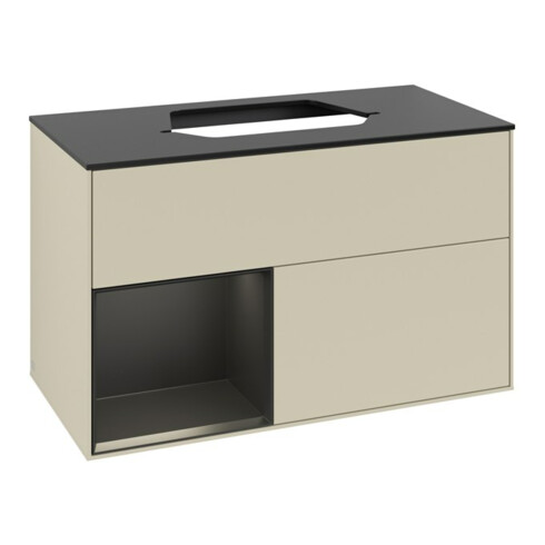 V&B Waschtischunterschrank Finion 100, Pl b m, Rg l bla m Lac, si Gr m Lac