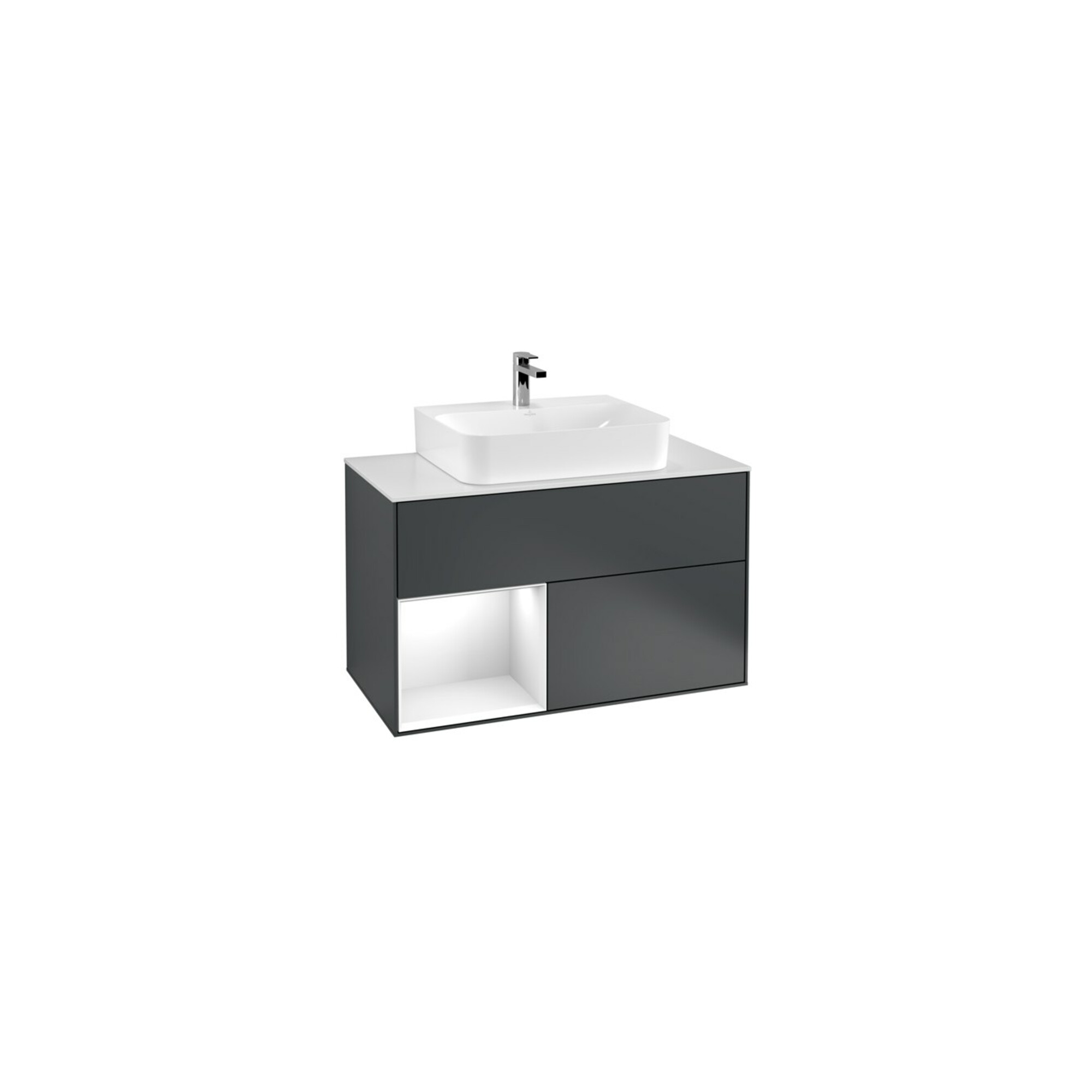 V&B Waschtischunterschrank Finion 100, Pl b m, Rg l g w Lac, md bl. m Lac ; Villeroy & Boch