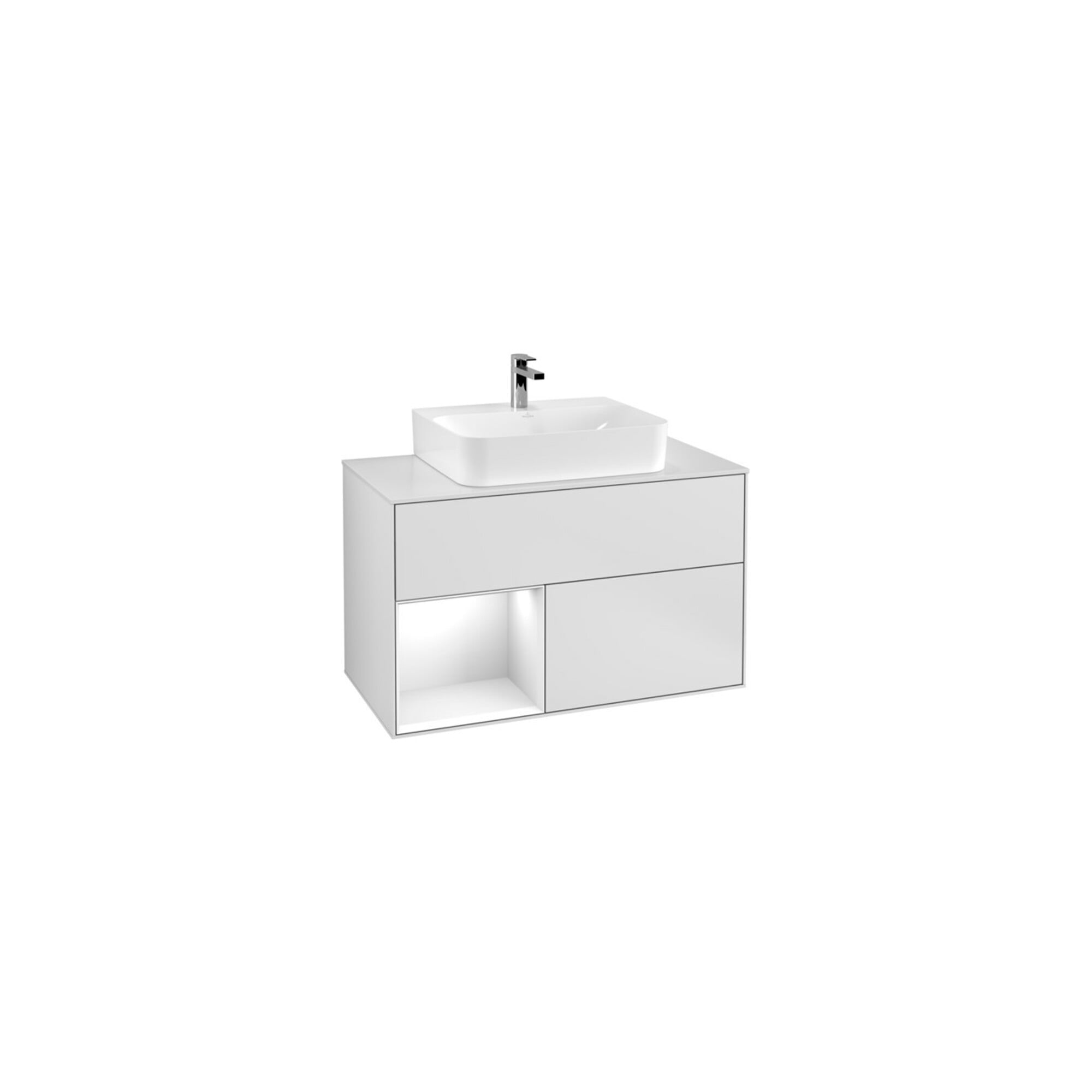 V&B Waschtischunterschrank Finion 100, Pl b m, Rg l glo wh. Lac, wh. m Lac ; Villeroy & Boch