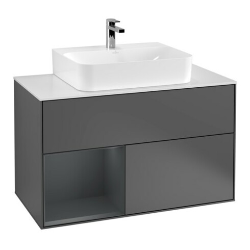 V&B Waschtischunterschrank Finion 100, Pl b m, Rg l md b m Lac, Anthrac. m