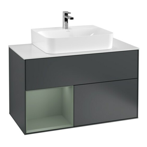 V&B Waschtischunterschrank Finion 100, Pl b m, Rg l Ol m Lac, md bl. m Lac