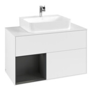 V&B Waschtischunterschrank Finion 100, Pl b m, Rg l si Gr m Lac, wh. m Lac