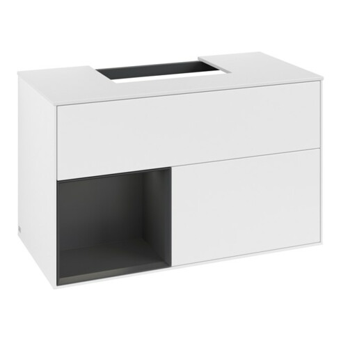 V&B Waschtischunterschrank Finion 100, Pl b m, Rg l si Gr m Lac, wh. m Lac