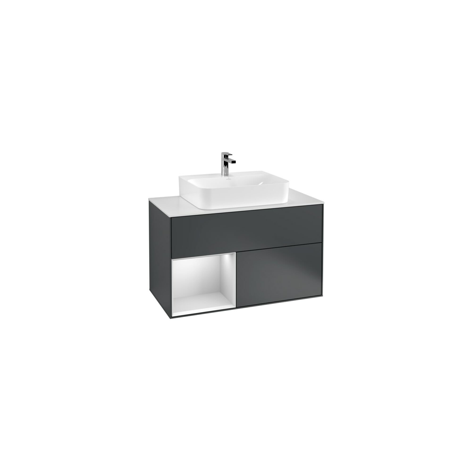 V&B Waschtischunterschrank Finion 100, Pl b m, Rg l w m Lac, md bl. m Lac ; Villeroy & Boch