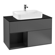 V&B Waschtischunterschrank Finion 100, Pl b m, Rg li bla m Lac, Anthrac. m