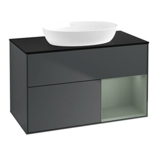 V&B Waschtischunterschrank Finion 100, Pl b m, Rg Oli. m Lac, md bl. m Lac