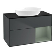 V&B Waschtischunterschrank Finion 100, Pl b m, Rg Oli. m Lac, md bl. m Lac