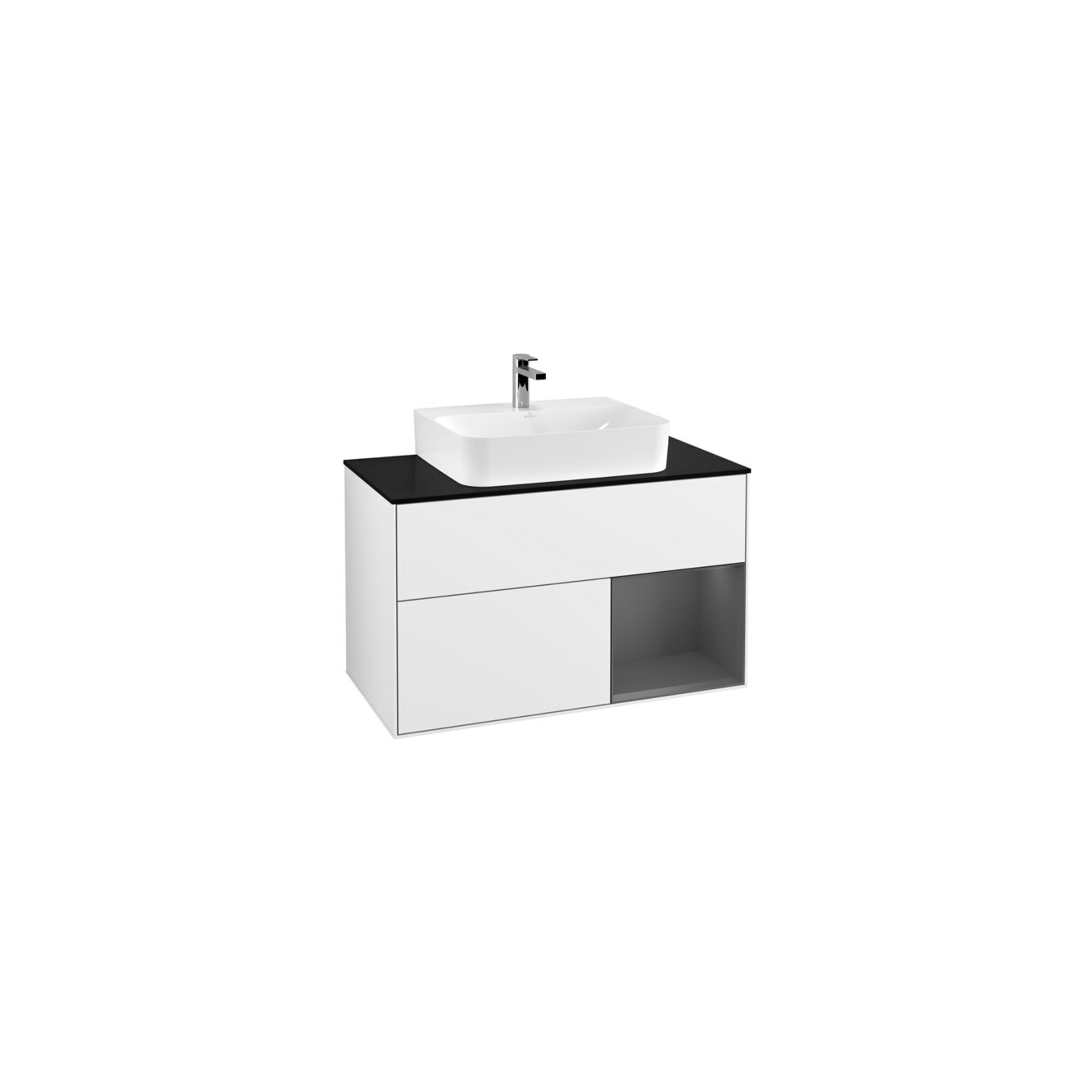 V&B Waschtischunterschrank Finion 100, Pl b m, Rg r A m, glo wh. Lac ; Villeroy & Boch