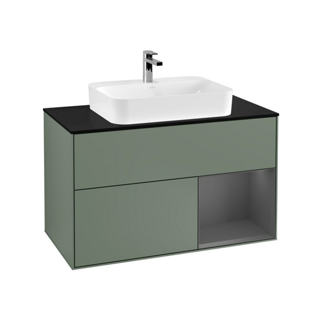 V&B Waschtischunterschrank Finion 100, Pl b m, Rg r Anthrac. m, Oli. m Lac