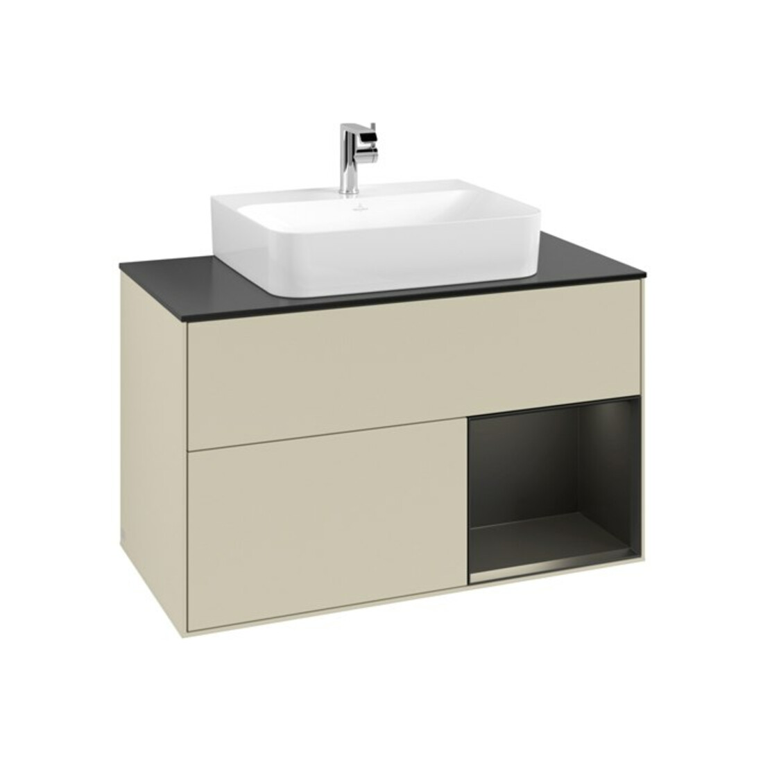 V&B Waschtischunterschrank Finion 100, Pl b m, Rg r bla m Lac, si Gr m Lac