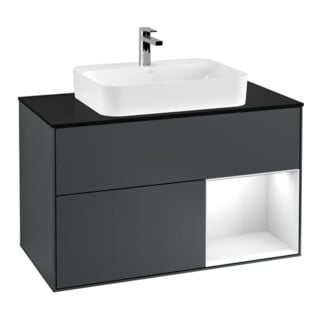 V&B Waschtischunterschrank Finion 100, Pl b m, Rg r g w Lac, md bl. m Lac