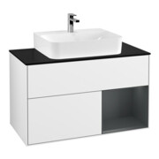 V&B Waschtischunterschrank Finion 100, Pl b m, Rg r md b m La, glo wh. Lac