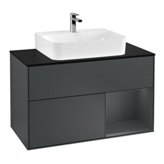 V&B Waschtischunterschrank Finion 100, Pl b m, Rg r md b m La, md b m Lac