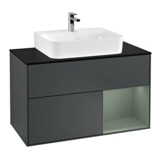 V&B Waschtischunterschrank Finion 100, Pl b m, Rg r Ol m Lac, md bl. m Lac