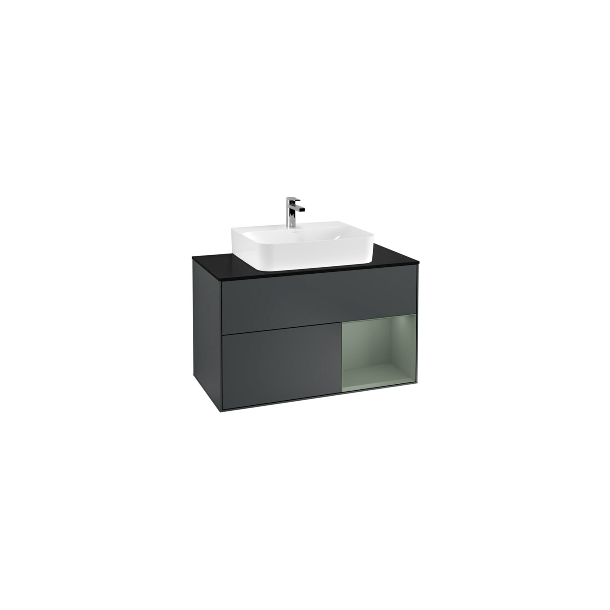 V&B Waschtischunterschrank Finion 100, Pl b m, Rg r Ol m Lac, md bl. m Lac ; Villeroy & Boch