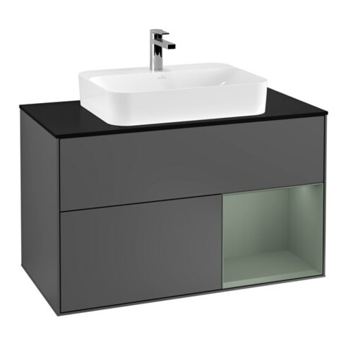 V&B Waschtischunterschrank Finion 100, Pl b m, Rg r Oli. m Lac, Anthrac. m