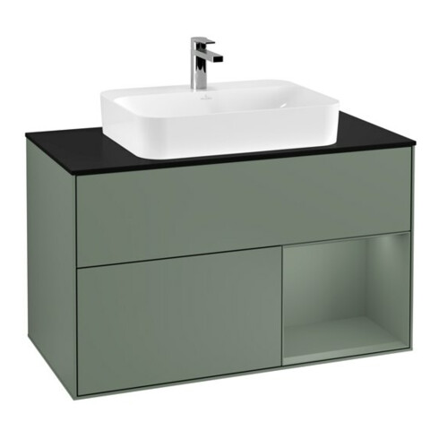 V&B Waschtischunterschrank Finion 100, Pl b m, Rg r Oli. m Lac, Oli. m Lac