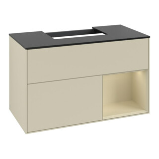 V&B Waschtischunterschrank Finion 100, Pl b m, Rg r si G m La, si Gr m Lac