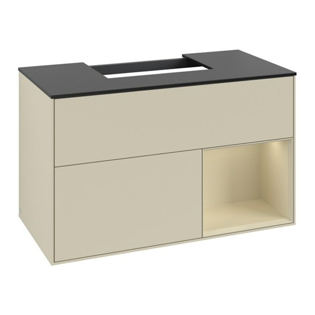 V&B Waschtischunterschrank Finion 100, Pl b m, Rg r si G m La, si Gr m Lac