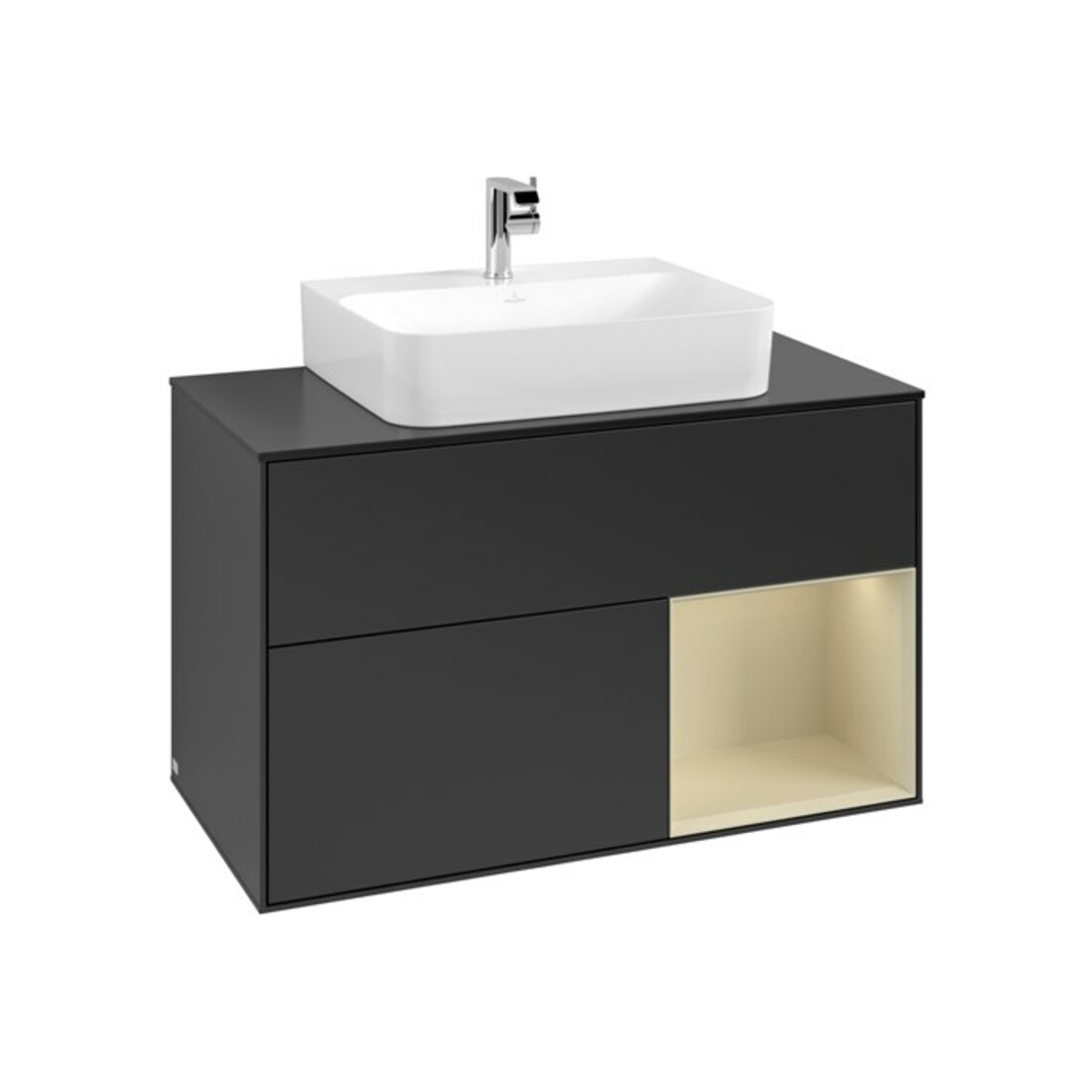 V&B Waschtischunterschrank Finion 100, Pl b m, Rg r si Gr m Lac, bla m Lac