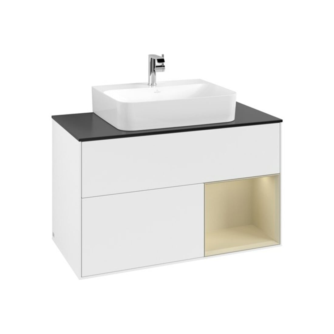 V&B Waschtischunterschrank Finion 100, Pl b m, Rg r si Gr m Lac, wh. m Lac