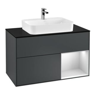 V&B Waschtischunterschrank Finion 100, Pl b m, Rg r w m Lac, md bl. m Lac