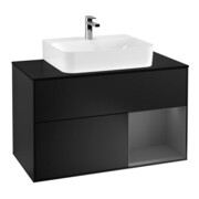 V&B Waschtischunterschrank Finion 100, Pl b m, Rg re Anthrac. m, bla m Lac