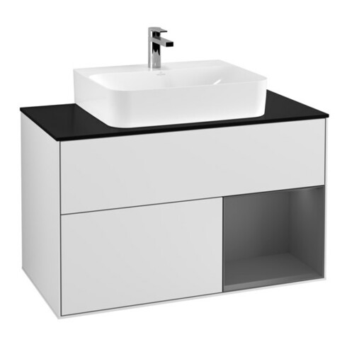 V&B Waschtischunterschrank Finion 100, Pl b m, Rg re Anthrac. m, wh. m Lac