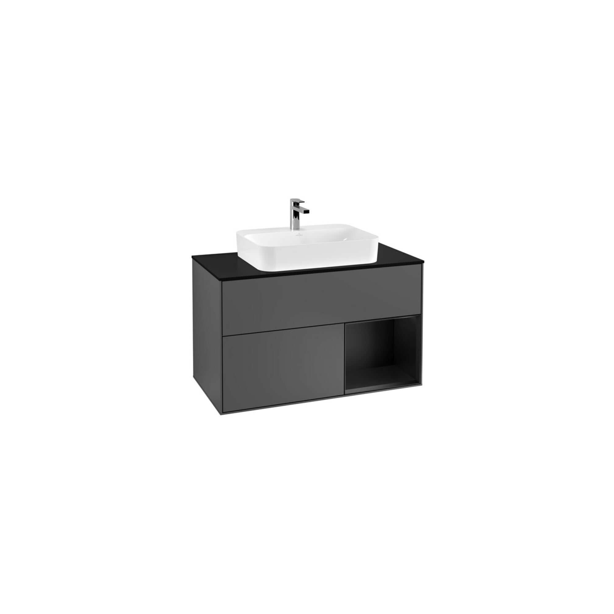 V&B Waschtischunterschrank Finion 100, Pl b m, Rg re bla m Lac, Anthrac. m ; Villeroy & Boch