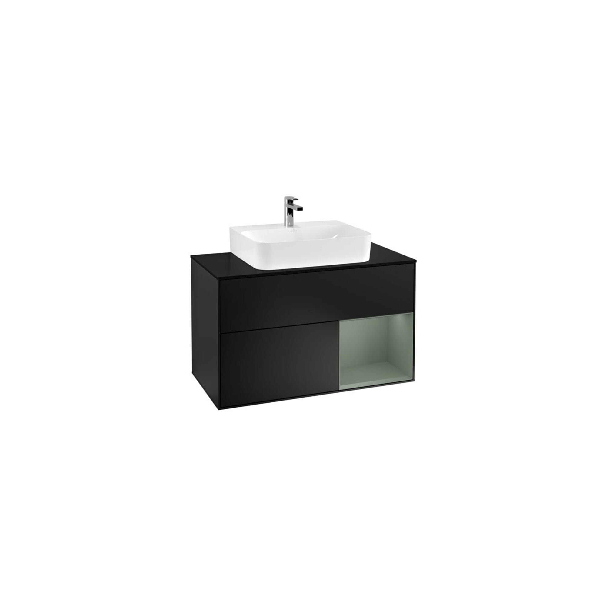V&B Waschtischunterschrank Finion 100, Pl b m, Rg re Oli. m Lac, bla m Lac ; Villeroy & Boch
