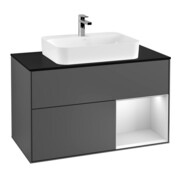 V&B Waschtischunterschrank Finion 100, Pl b m, Rg re wh. m Lac, Anthrac. m