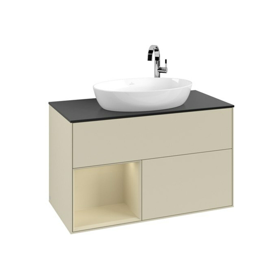 V&B Waschtischunterschrank Finion 100, Pl b m, Rg si Gr m Lac, si Gr m Lac