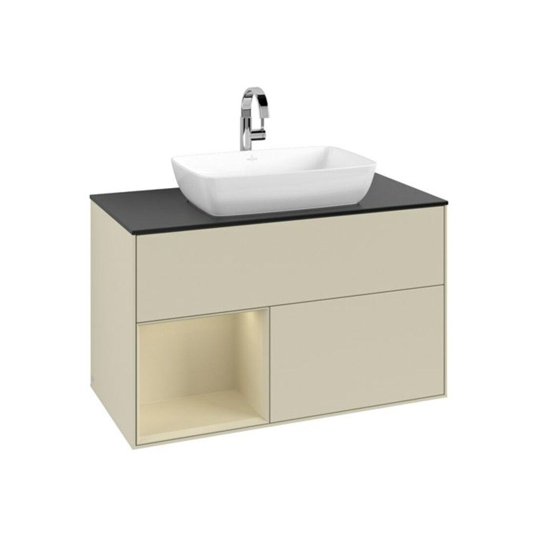 V&B Waschtischunterschrank Finion 100, Pl b m, Rg si Gr m Lac, si Gr m Lac
