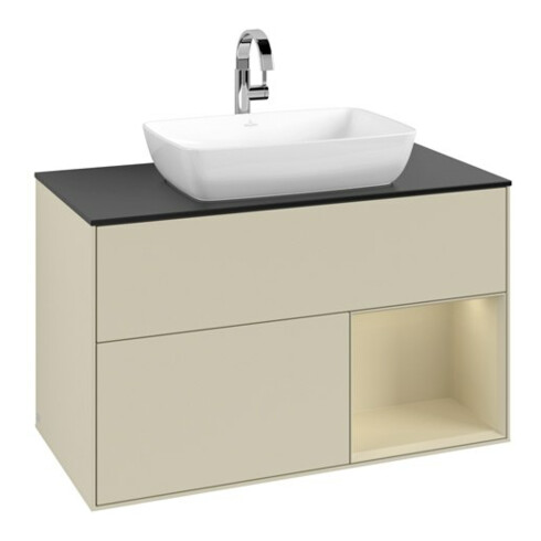 V&B Waschtischunterschrank Finion 100, Pl b m, Rg si Gr m Lac, si Gr m Lac