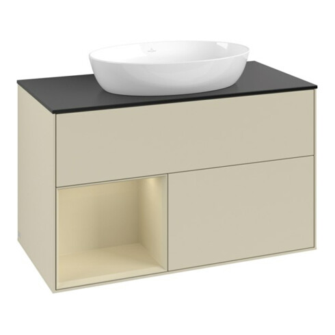 V&B Waschtischunterschrank Finion 100, Pl b m, Rg si Gr m Lac, si Gr m Lac