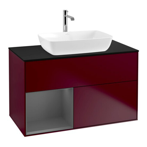 V&B Waschtischunterschrank Finion 100, Pl bla m, Reg Anthrac. m Lac, Peo m