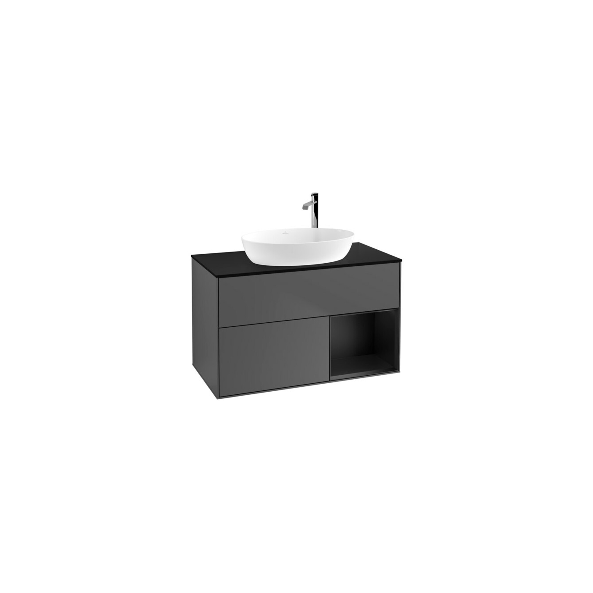 V&B Waschtischunterschrank Finion 100, Pl bla m, Reg bla m Lac, Anthrac. m ; Villeroy & Boch