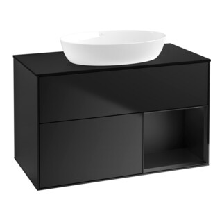 V&B Waschtischunterschrank Finion 100, Pl bla m, Reg bla m Lac, bla m Lac