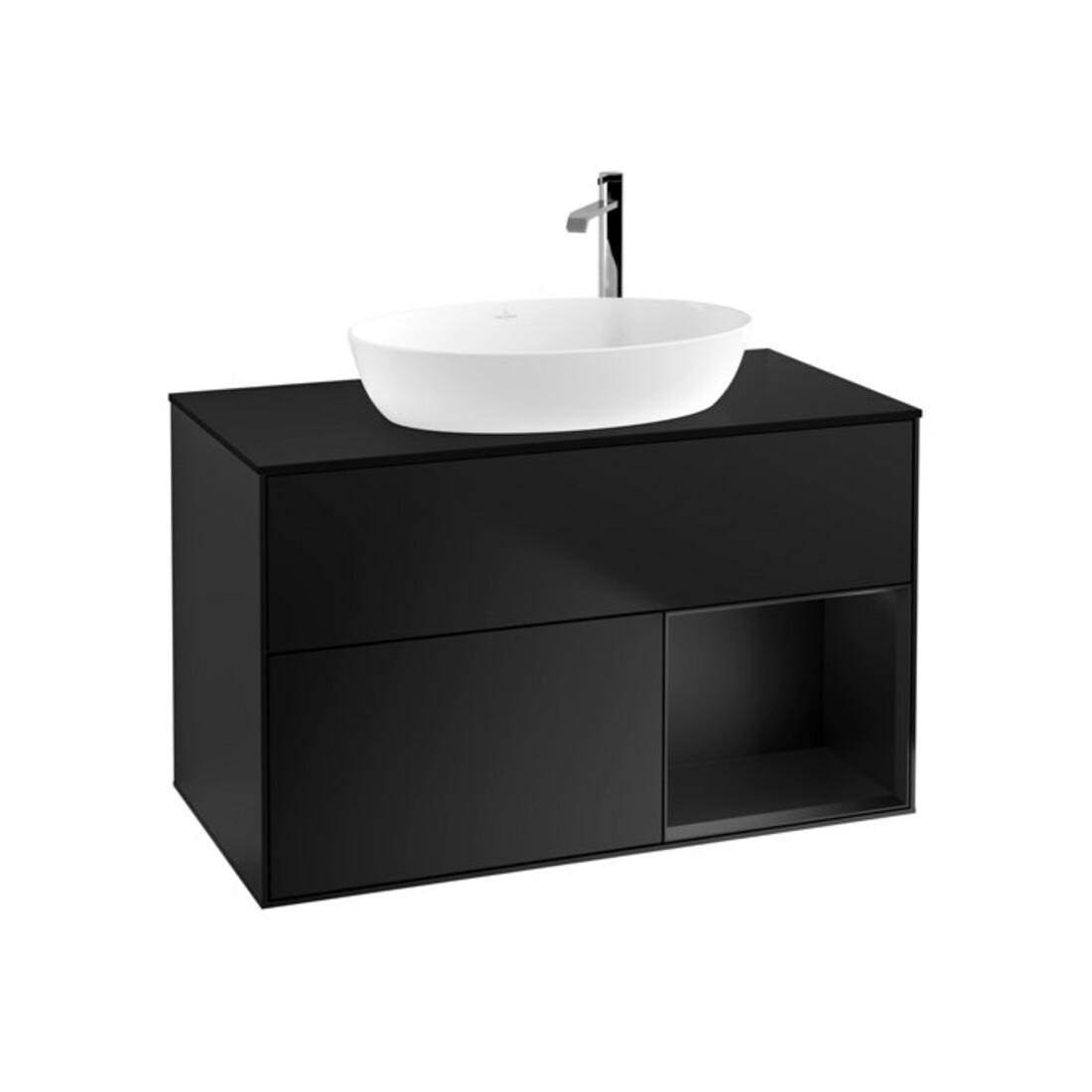 V&B Waschtischunterschrank Finion 100, Pl bla m, Reg bla m Lac, bla m Lac