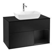 V&B Waschtischunterschrank Finion 100, Pl bla m, Reg bla m Lac, bla m Lac