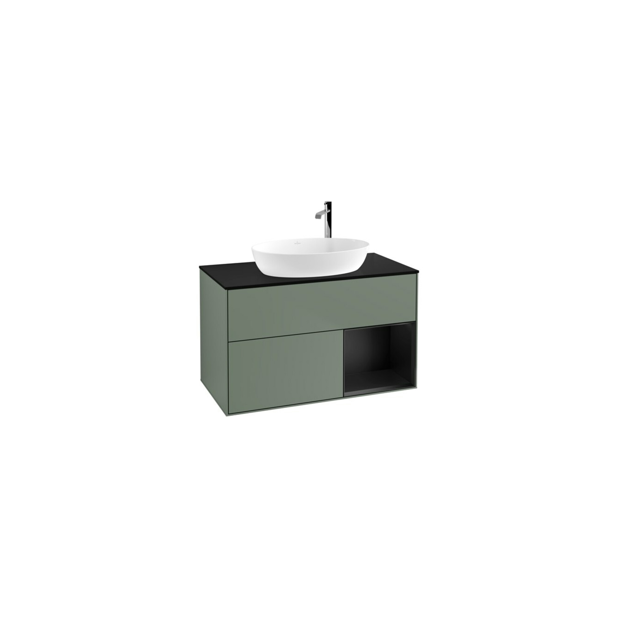 V&B Waschtischunterschrank Finion 100, Pl bla m, Reg bla m Lac, Oli. m Lac ; Villeroy & Boch