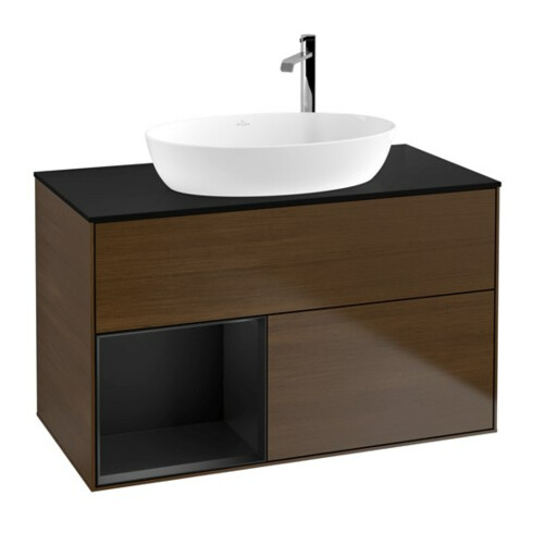 V&B Waschtischunterschrank Finion 100, Pl bla m, Reg bla m Lac, wal ven
