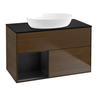 V&B Waschtischunterschrank Finion 100, Pl bla m, Reg bla m Lac, wal ven