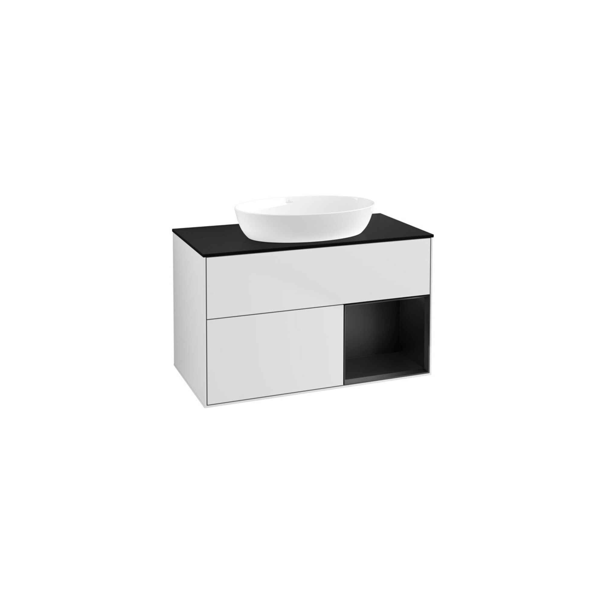 V&B Waschtischunterschrank Finion 100, Pl bla m, Reg bla m Lac, wh. m Lac ; Villeroy & Boch