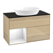 V&B Waschtischunterschrank Finion 100, Pl bla m, Reg glo wh. Lac, Oa ven