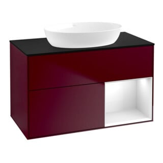 V&B Waschtischunterschrank Finion 100, Pl bla m, Reg glo wh. Lac, Peo m